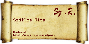 Szűcs Rita névjegykártya