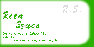 rita szucs business card