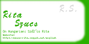 rita szucs business card